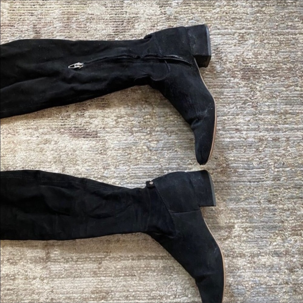 Dolce Vita Black Suede Over The Knee Boots, Size 8 - Picture 3 of 12